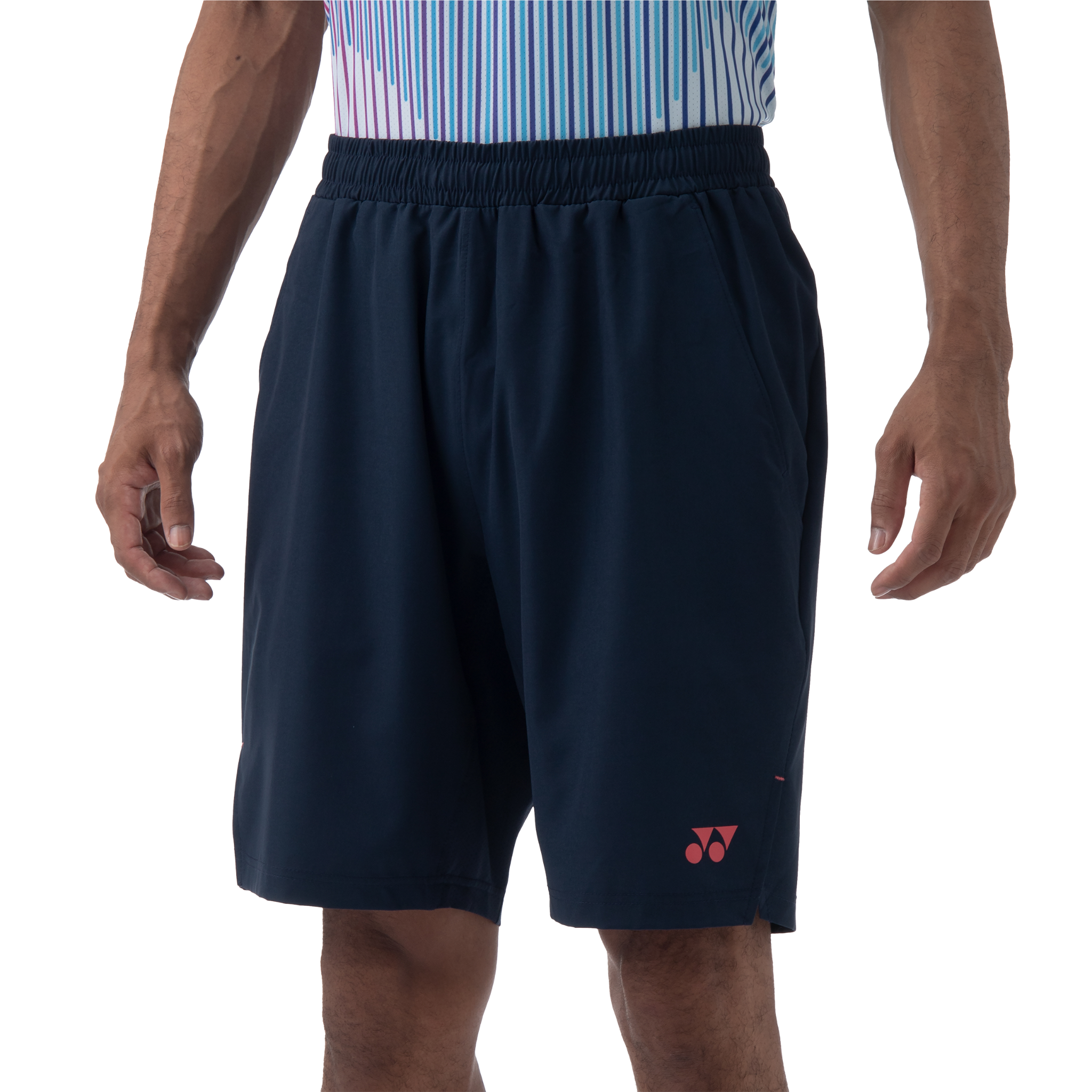Yonex Men's Shorts - Indigo Marine/Geranium Pink