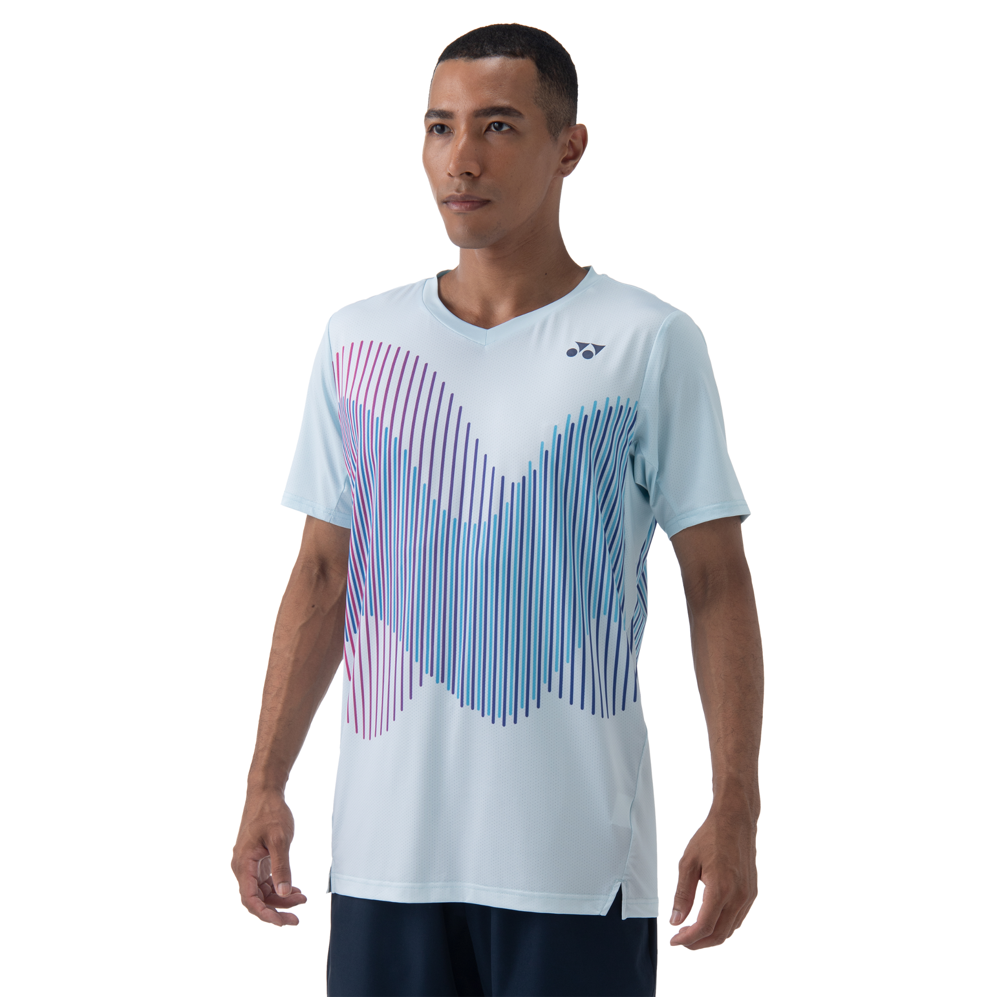 Yonex Men's Crew Neck Shirt - Indigo Green/Crystal Blue