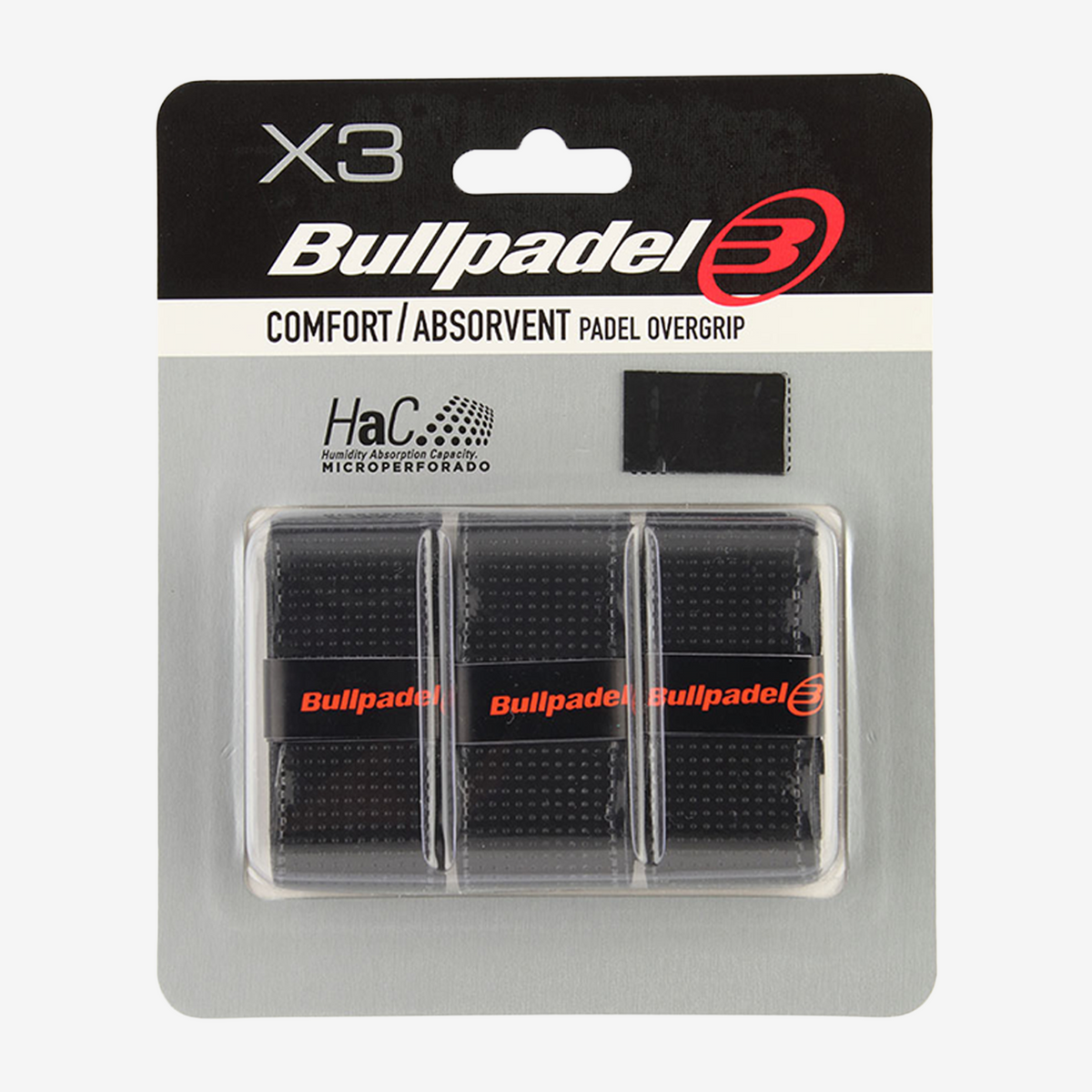 Bullpadel Comfort Padel Overgrip (3 Pack) Black
