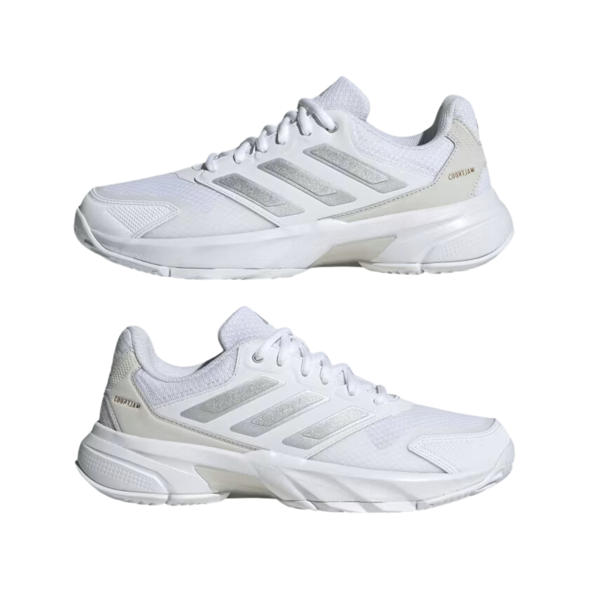 Adidas Women's COURTJAM CONTROL 3 Cloud White / Silver Metallic / Grey One