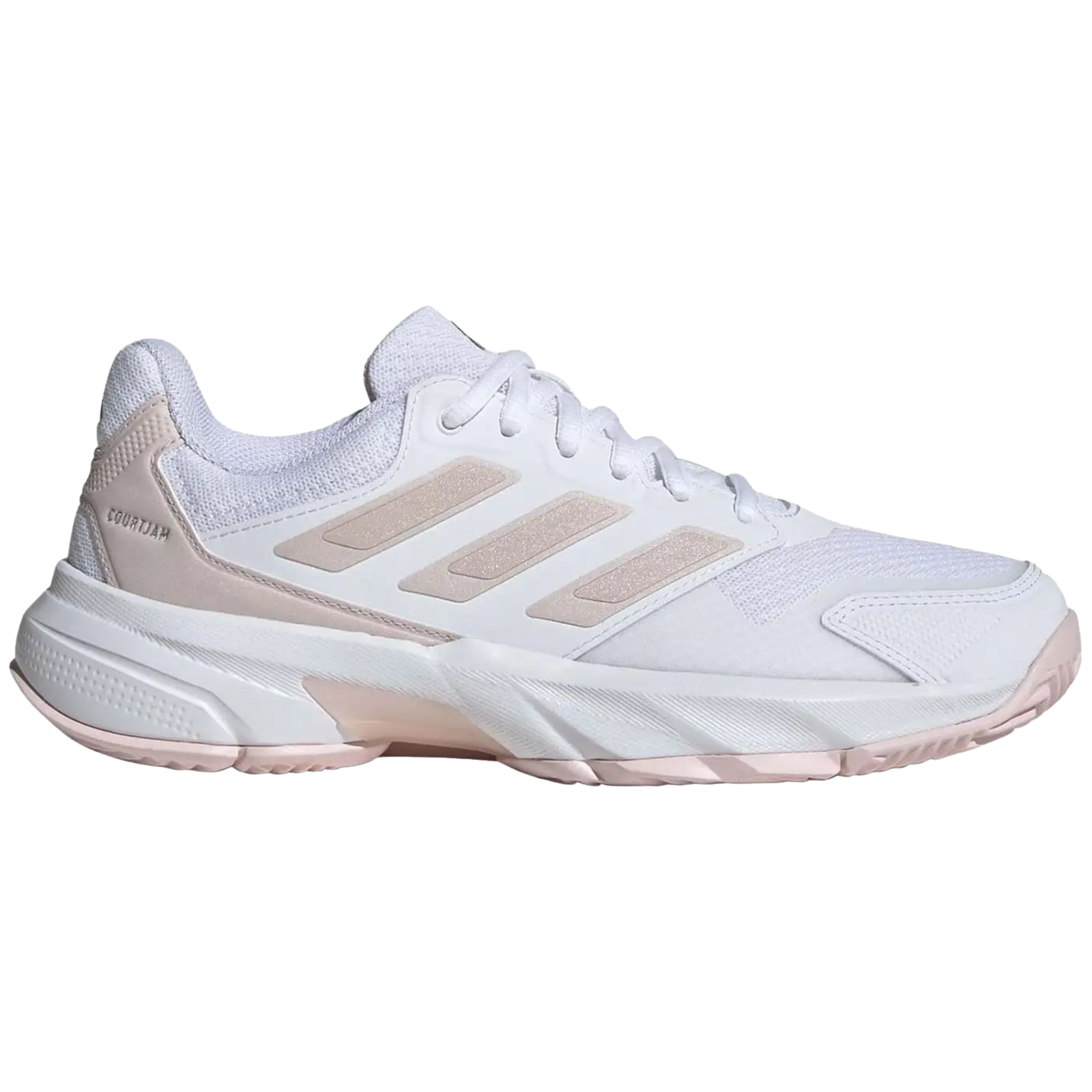 Adidas Women's Courtjam Control 3 White/Sandy Pink Metallic/Sandy Pink