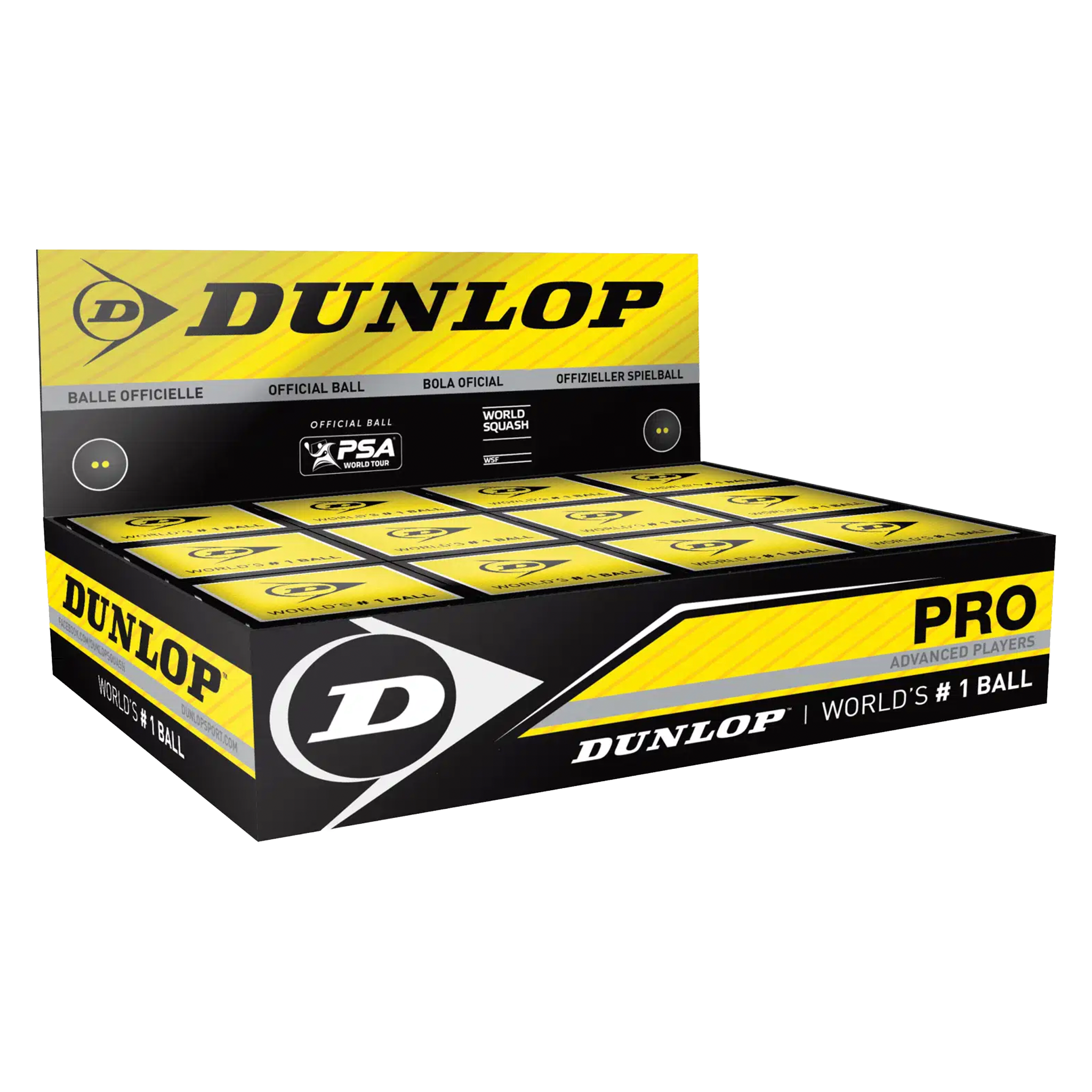 Dunlop Double Yellow Dot Squash Balls