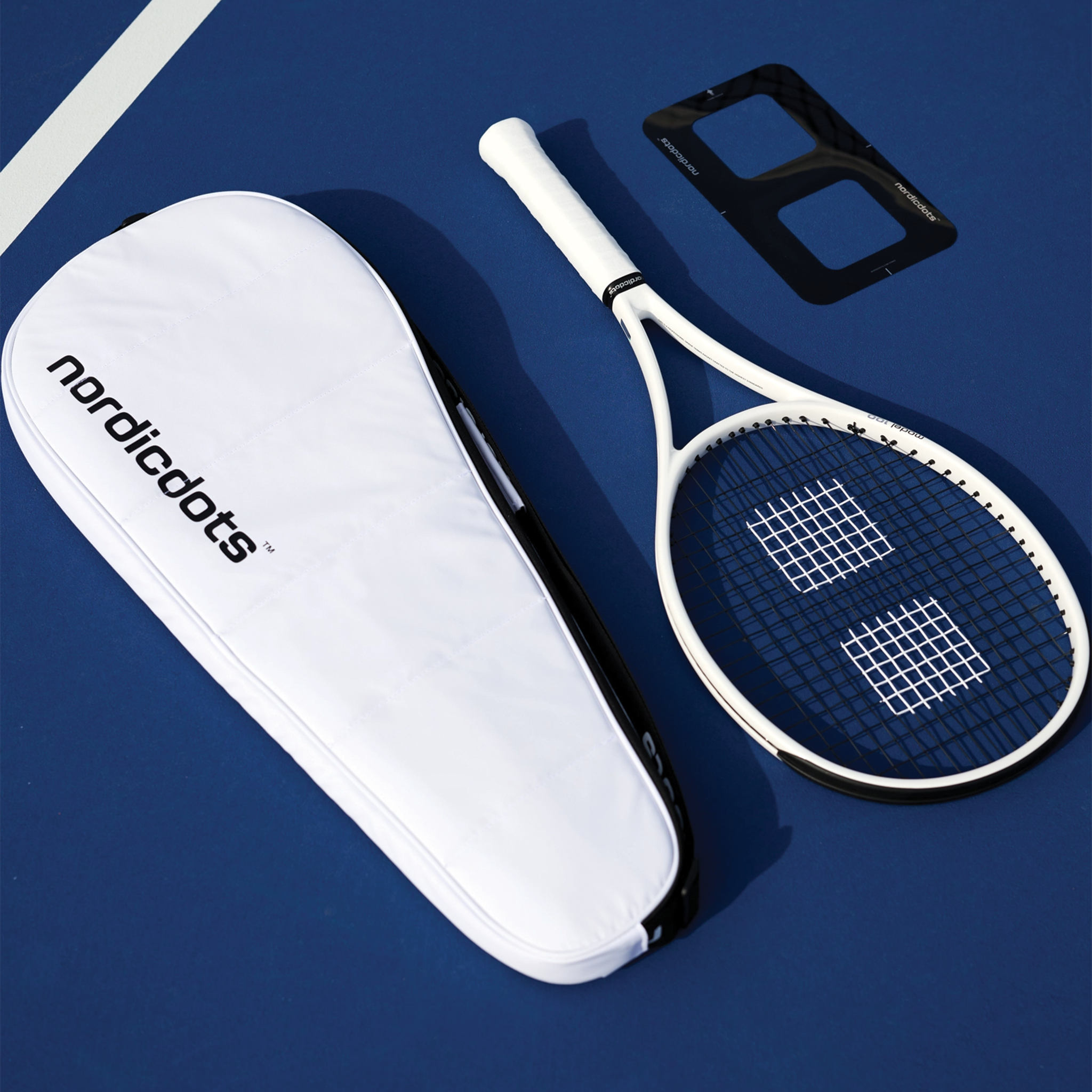 Nordicdots Tennis Racket Cover Bag White