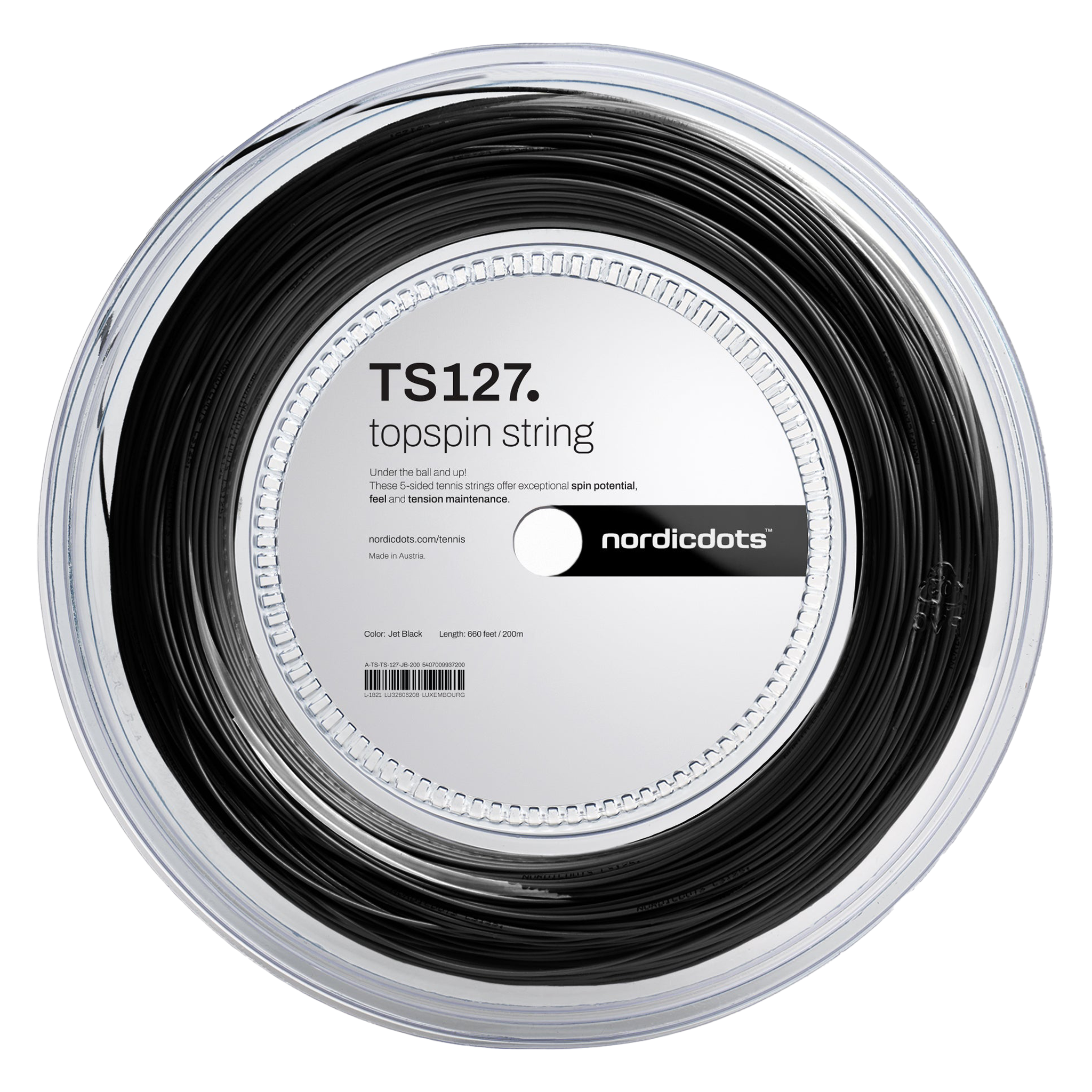 nordicdots TS127. Topspin Tennis String 200m Reel