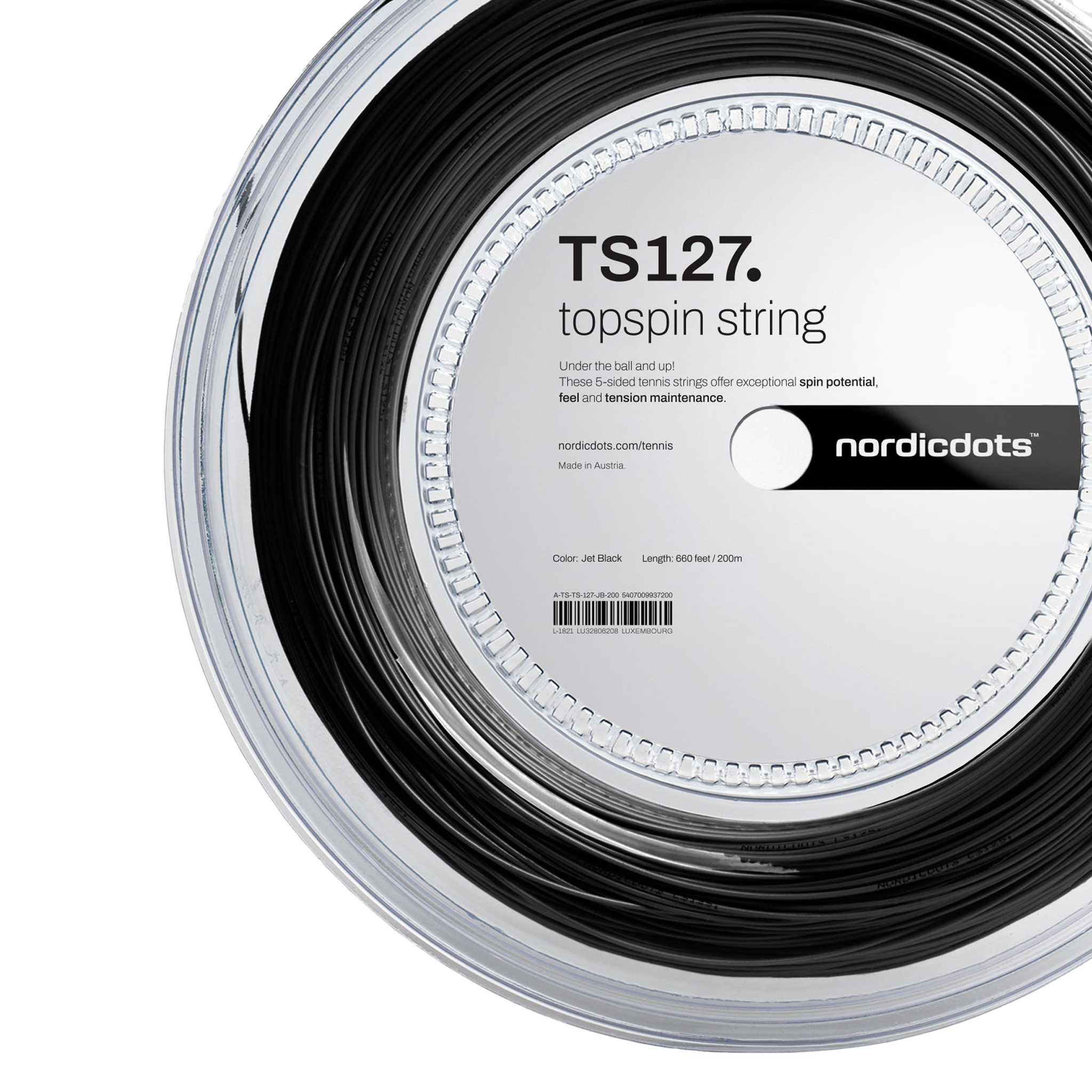 nordicdots TS127. Topspin Tennis String 200m Reel