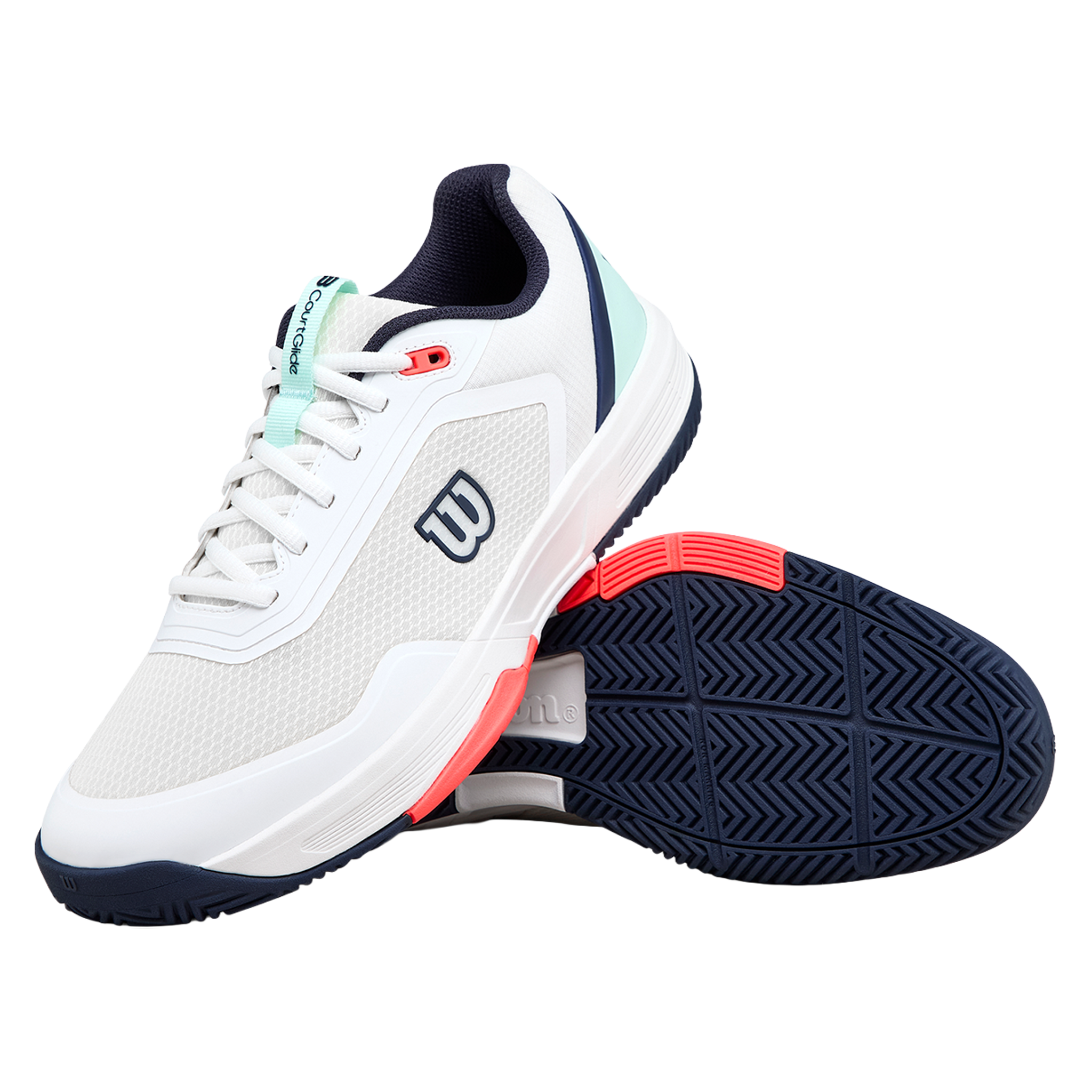 Wilson Courtglide Men's White/Bay/Fiery Coral