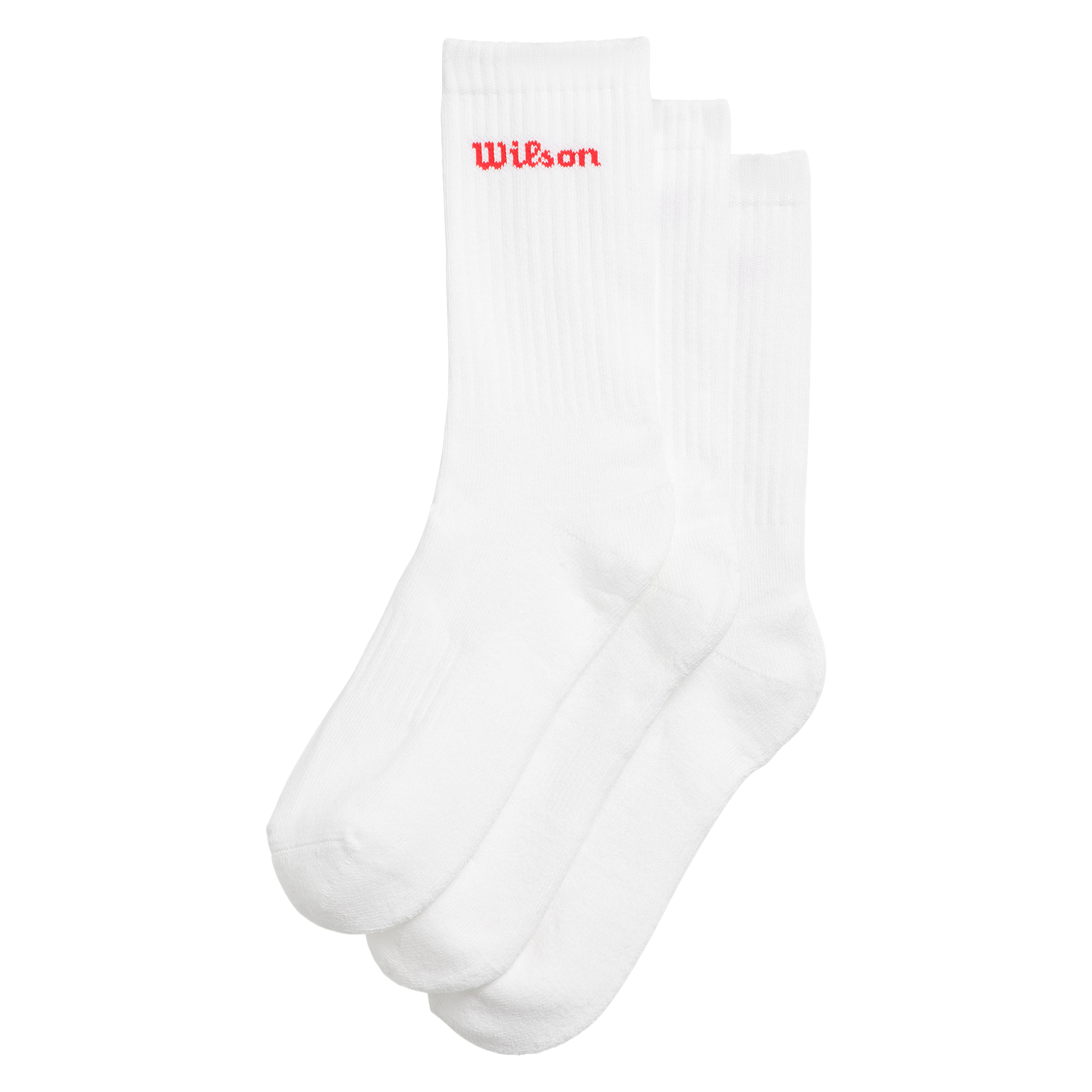 Wilson Crew Logo Socks (3 Pack) Bright White
