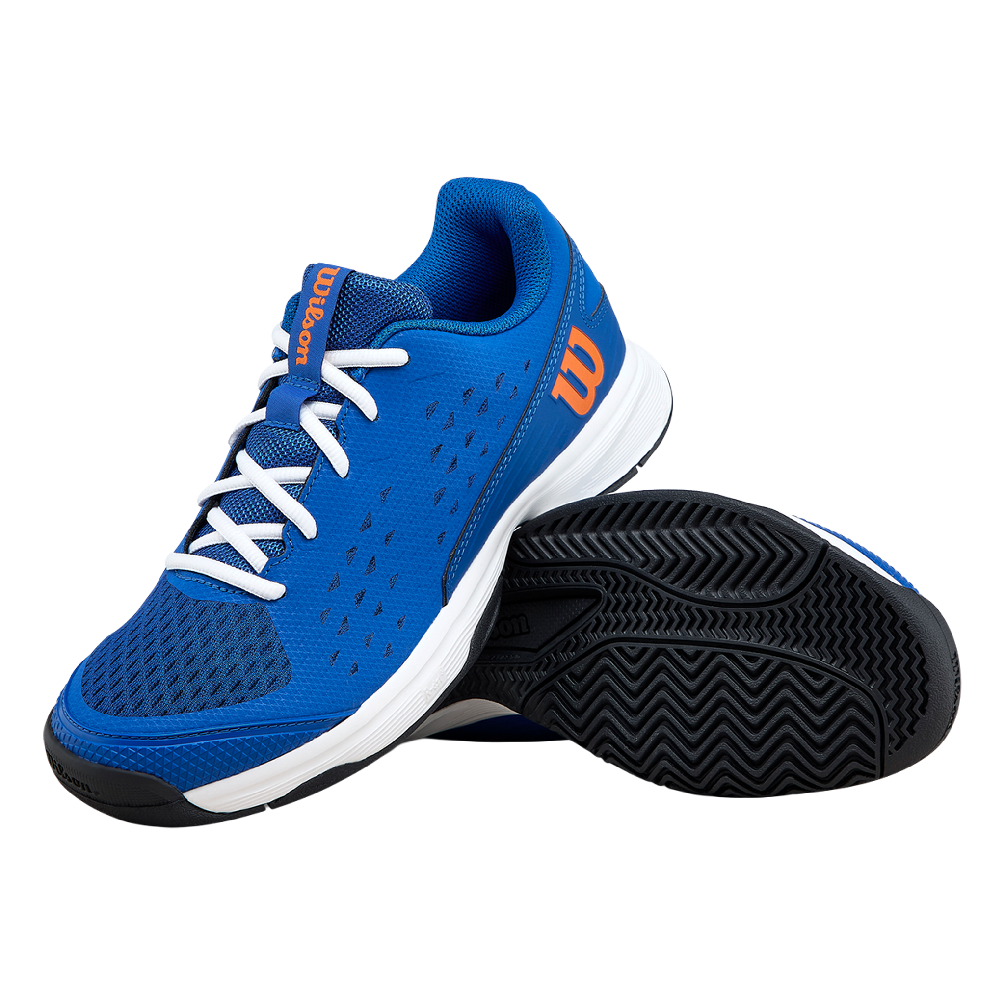 Wilson Rush Pro Junior L DejaVu Blue/Tiger Orange/White