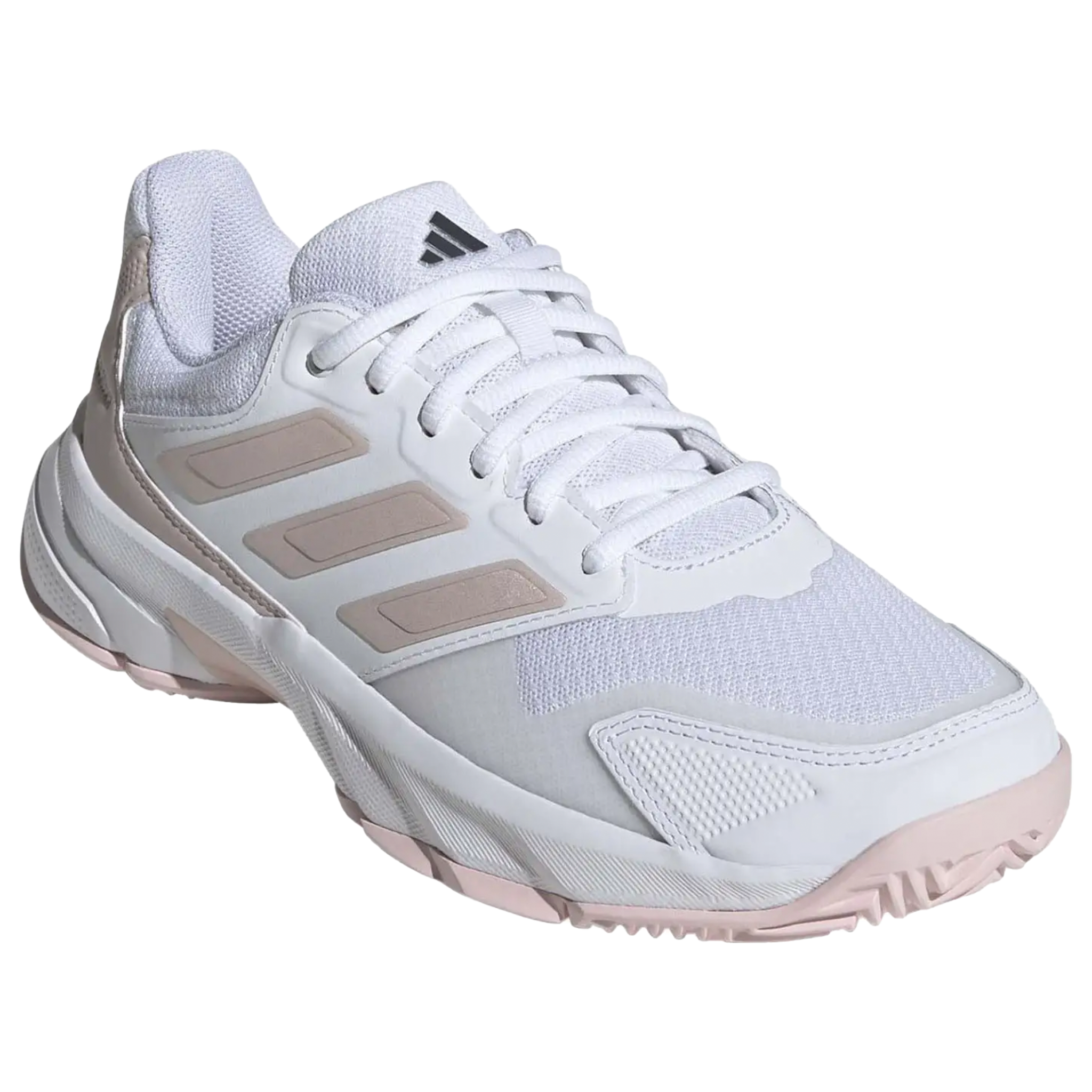 Adidas Women's Courtjam Control 3 White/Sandy Pink Metallic/Sandy Pink