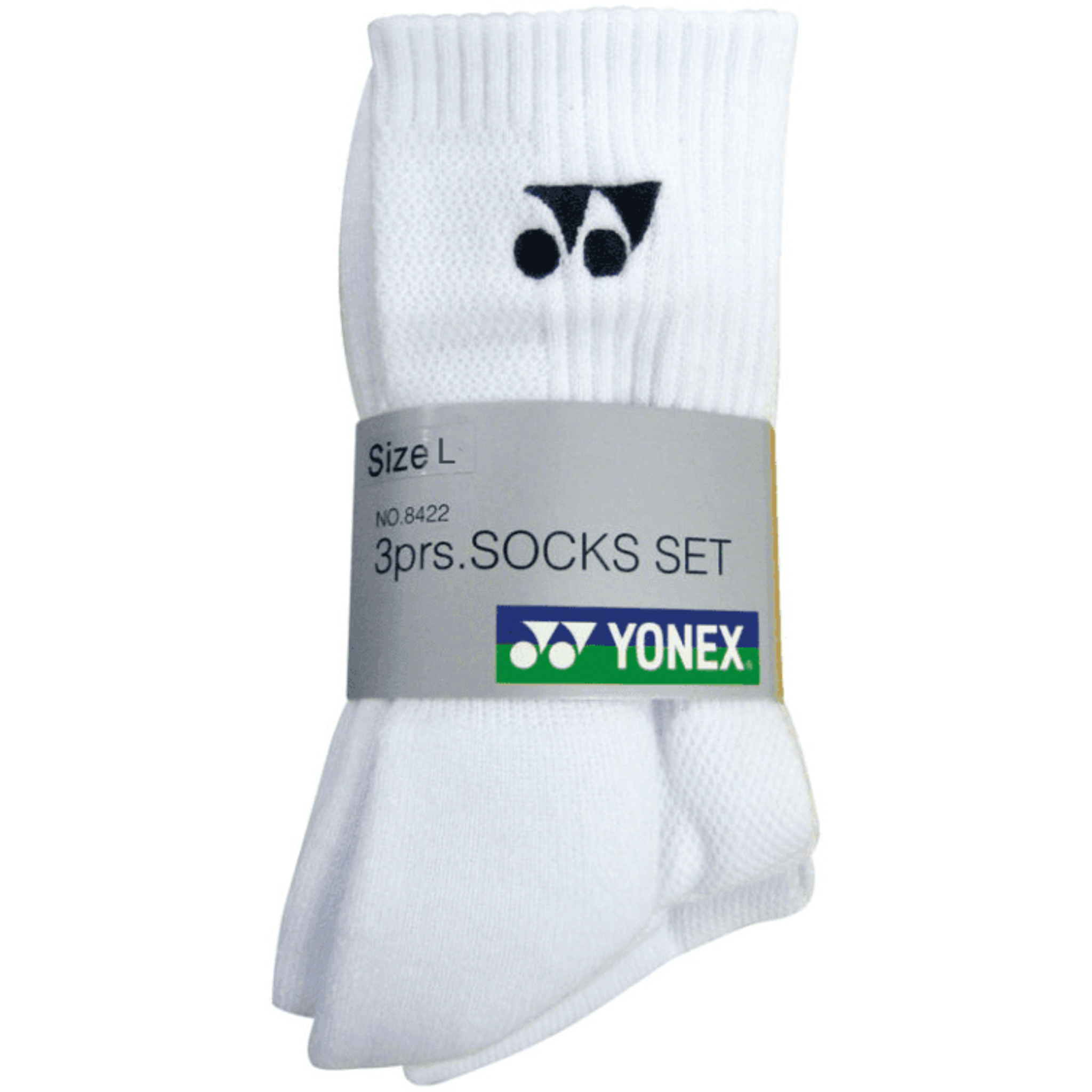 YONEX WHITE 3-PACK SOCKS