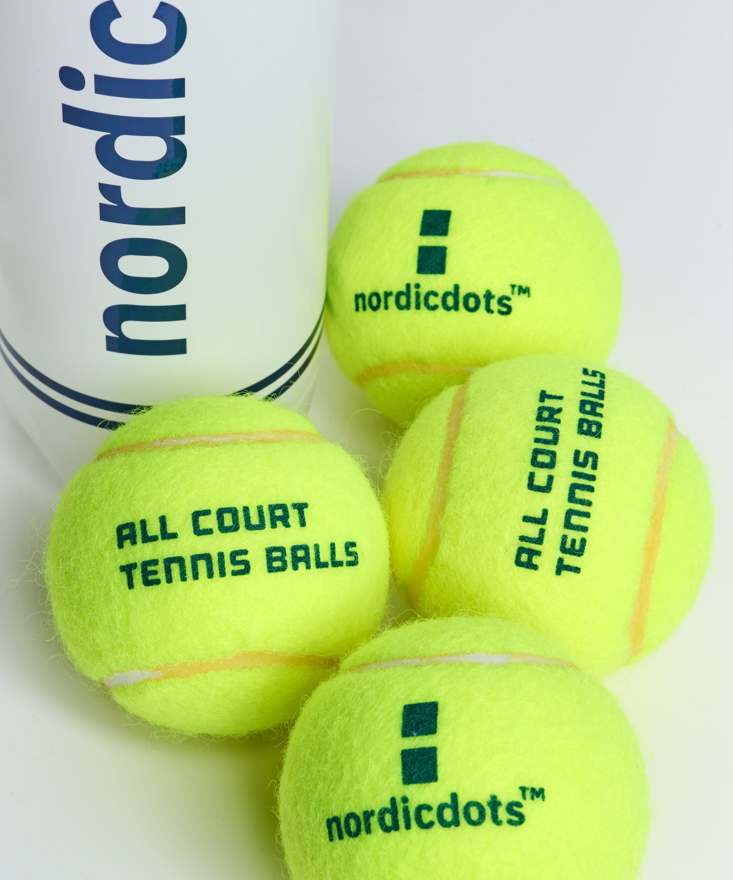 nordicdots All Court Tennis Balls - 4 Pack