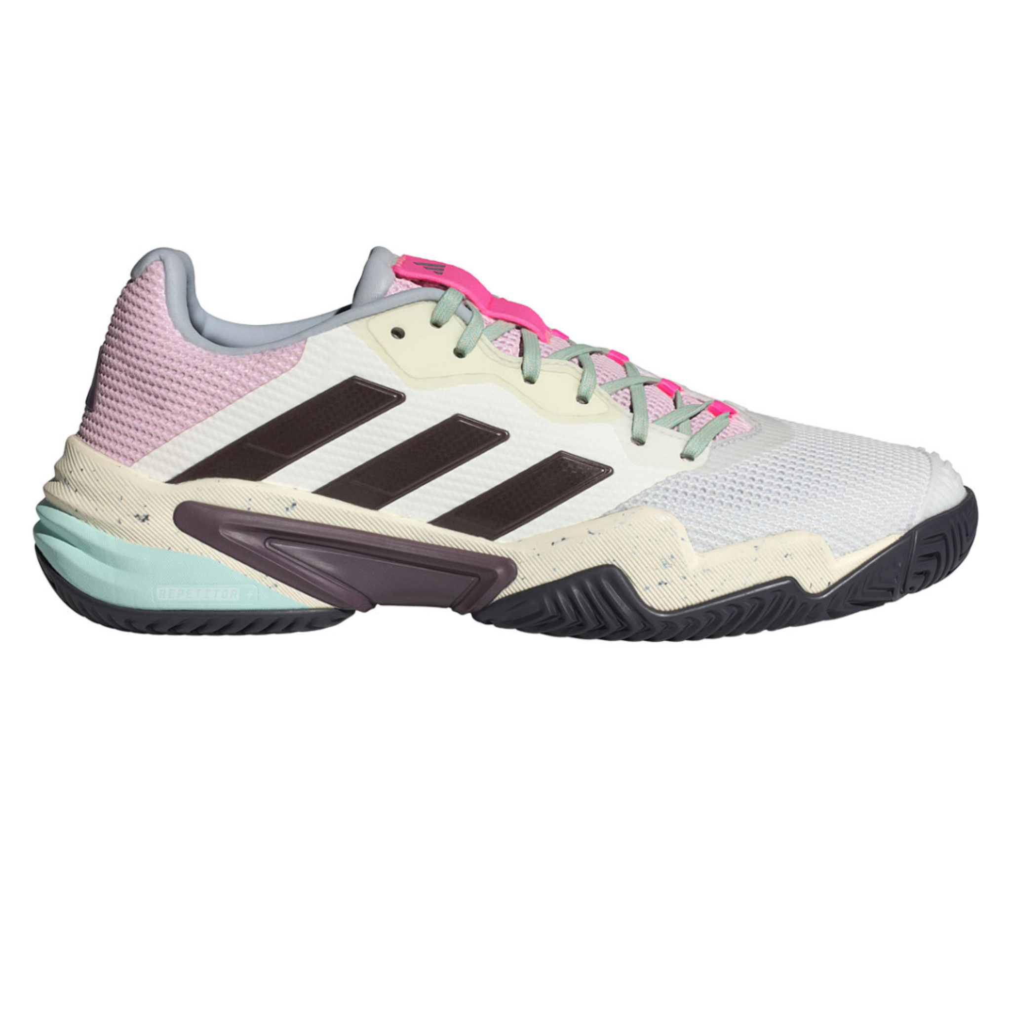 Adidas Men s BARRICADE 13 Crystal White Aurora Met. Semi Green Spa All Things Tennis ltd