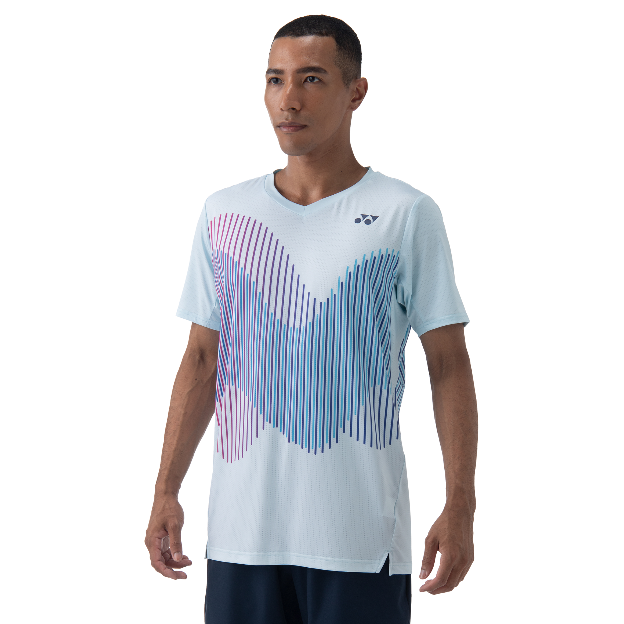 Yonex  Men's Crew Neck Shirt - Indigo Green/Crystal Blue