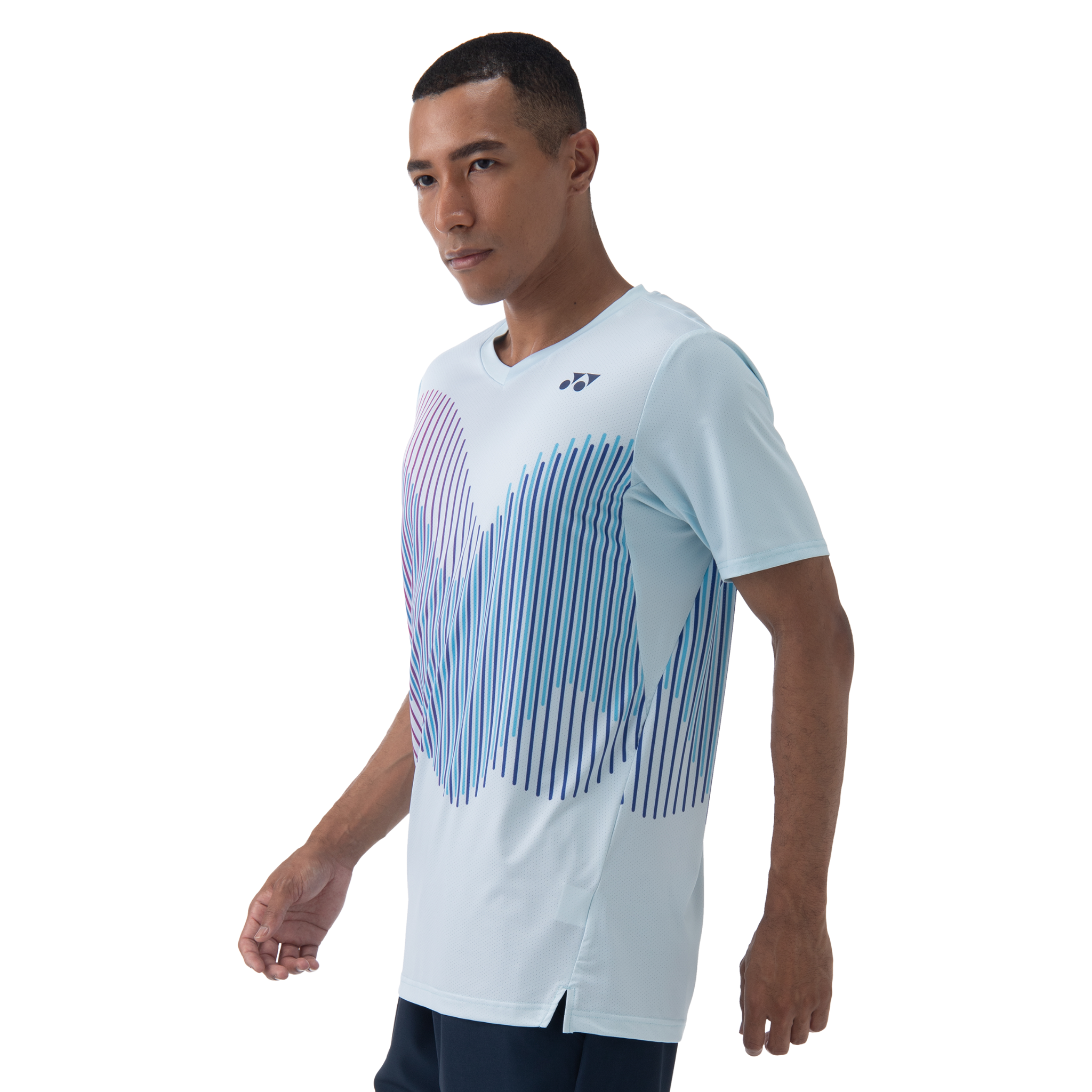 Yonex  Men's Crew Neck Shirt - Indigo Green/Crystal Blue