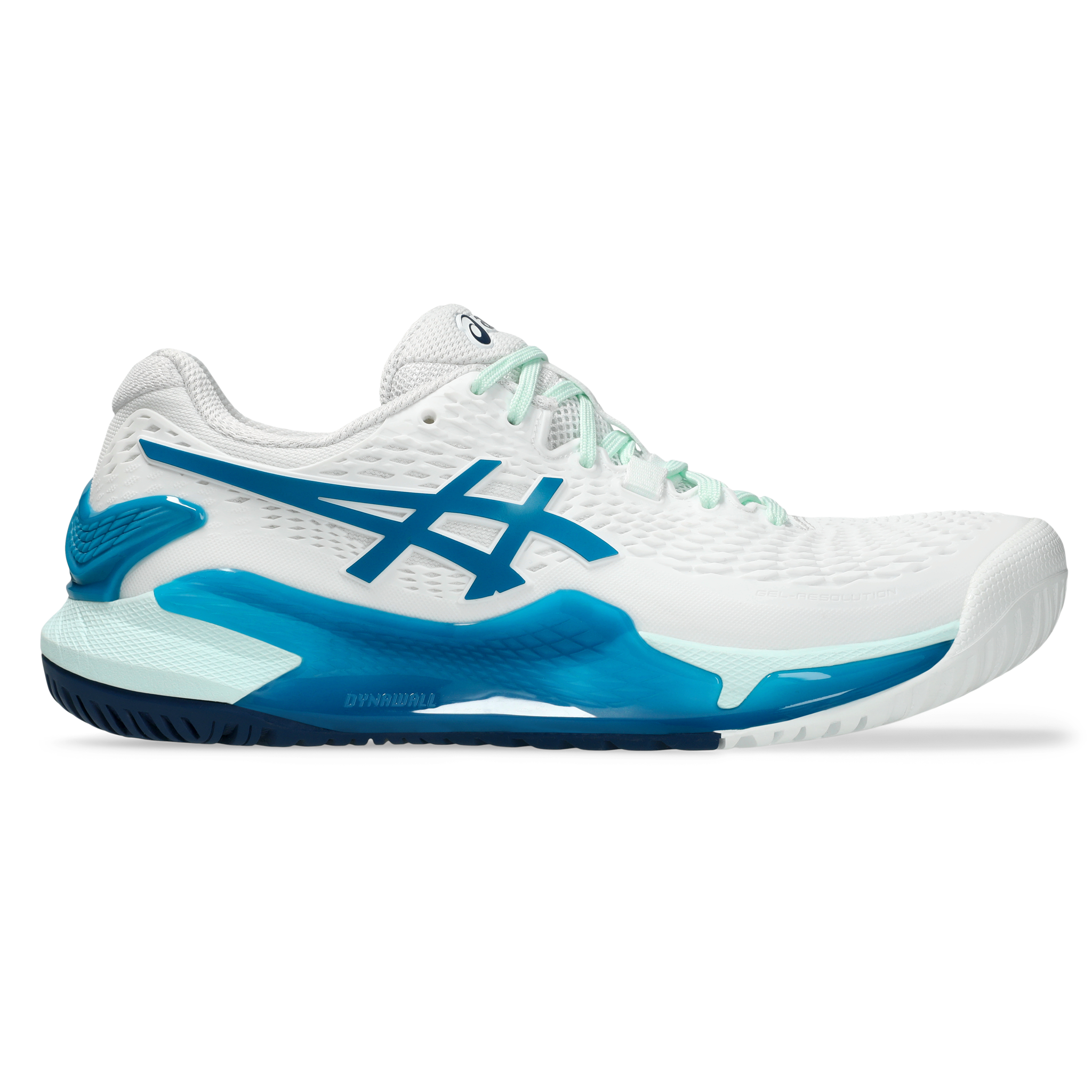 ASICS Gel Resolution 9 CLAY (Women's) WHITE/TEAL BLUE