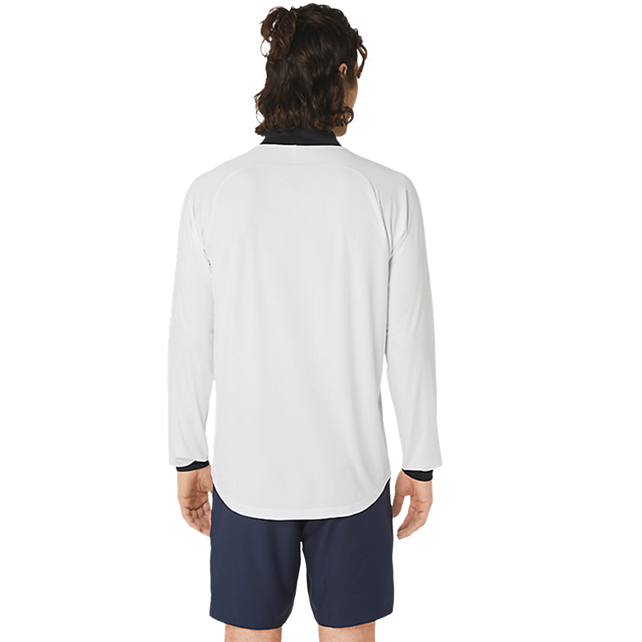 ASICS Men's Long-Sleeve 1/2 Zip Tennis Top White/Navy