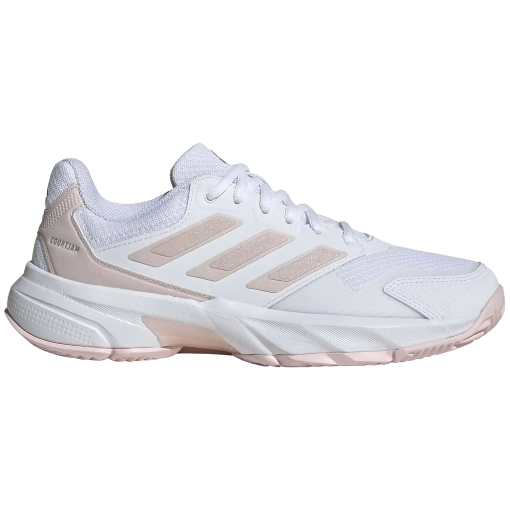 Adidas Women s Courtjam Control 3 White Sandy Pink Metallic Sandy Pink All Things Tennis ltd