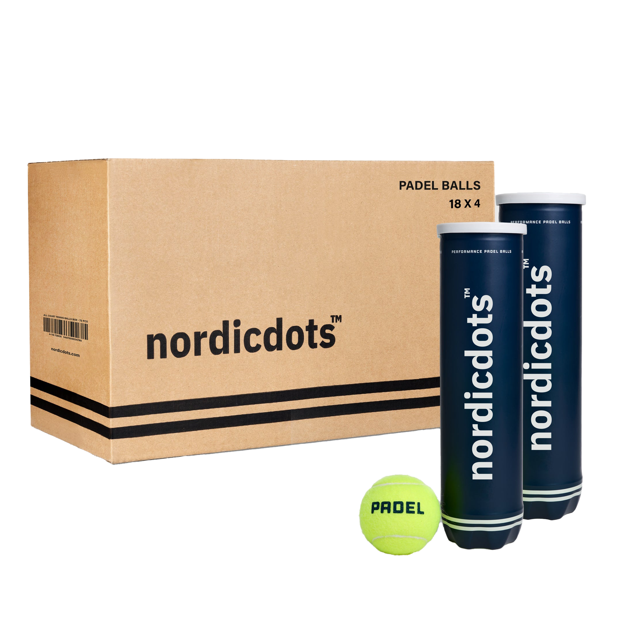 nordicdots Performance Padel Balls - 72 PCS