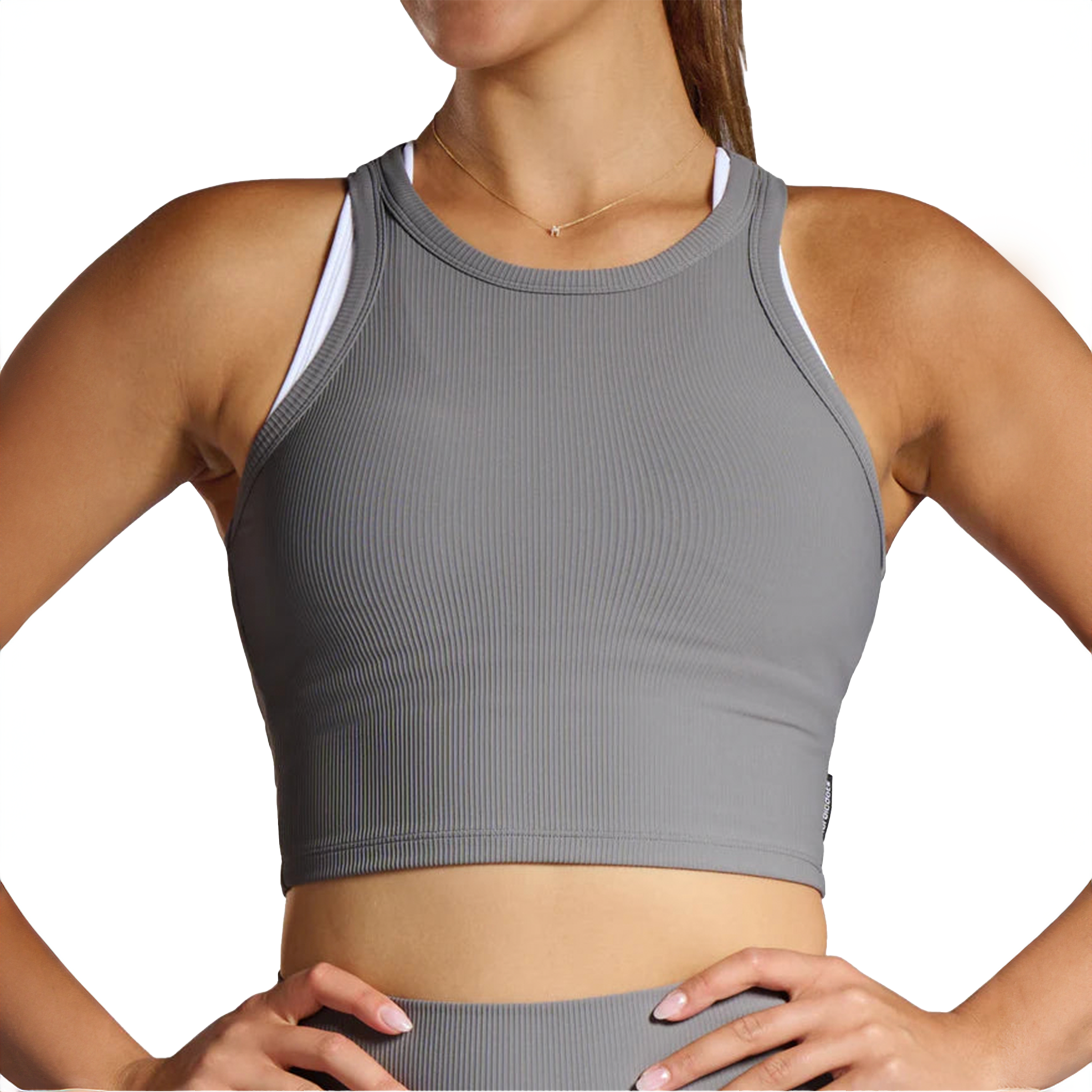 Nordicdots Rib Tank Top Steel Grey