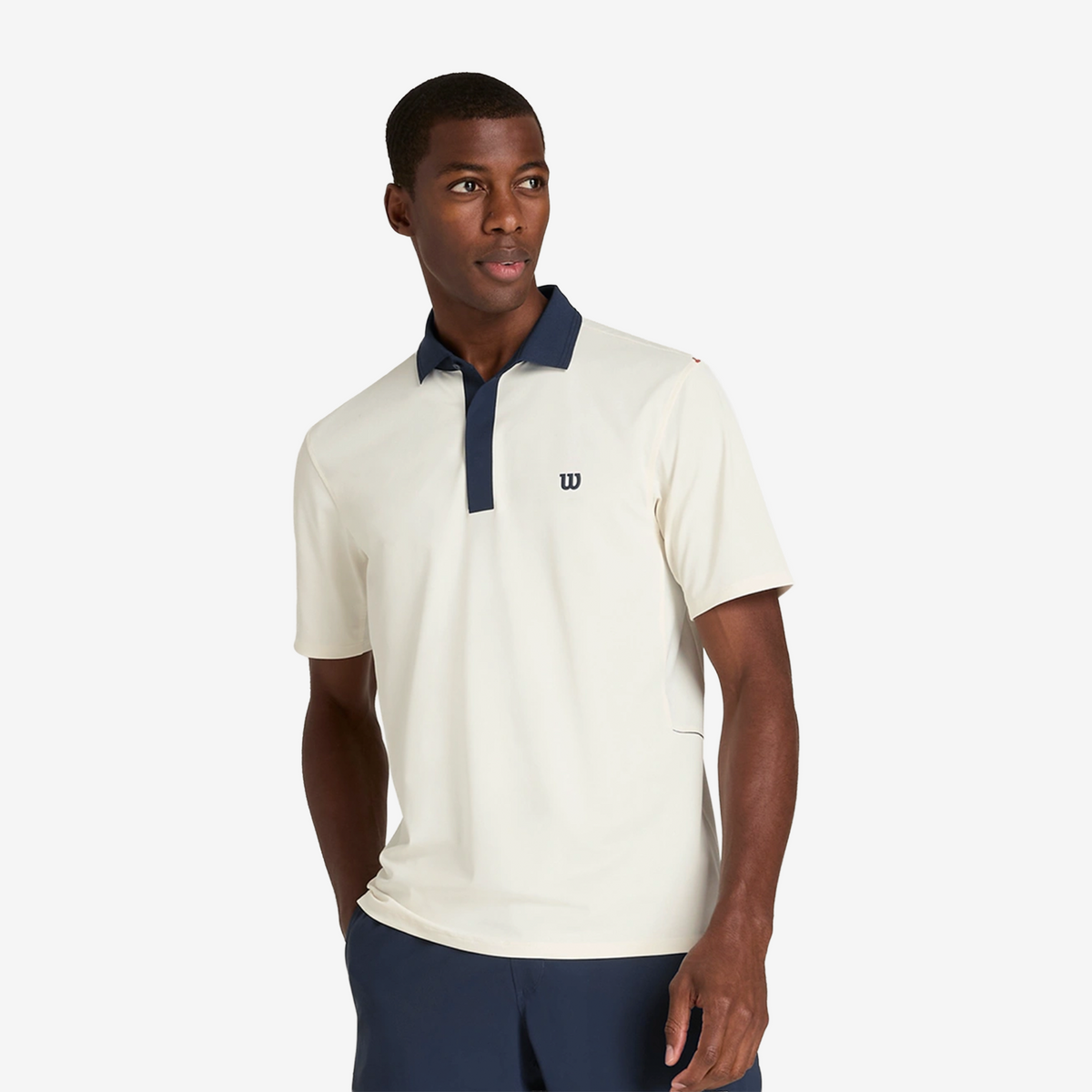 Wilson Challengers Technical Polo Men's Sandrift Blue Collar