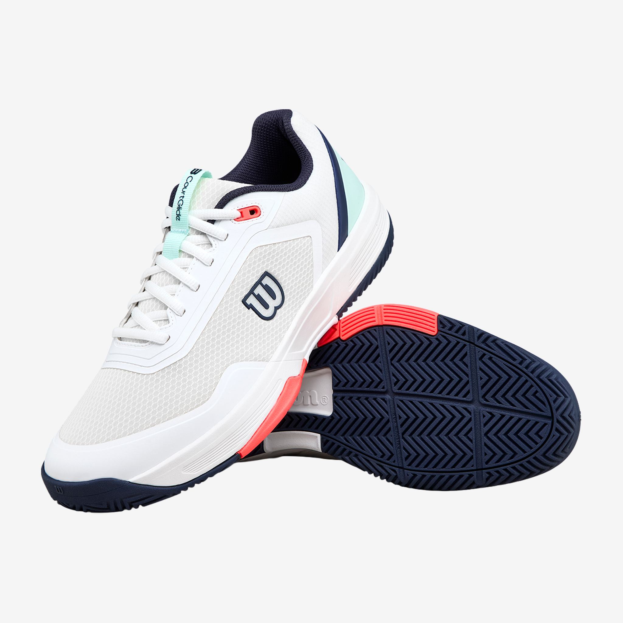 Wilson Courtglide Men's White/Bay/Fiery Coral
