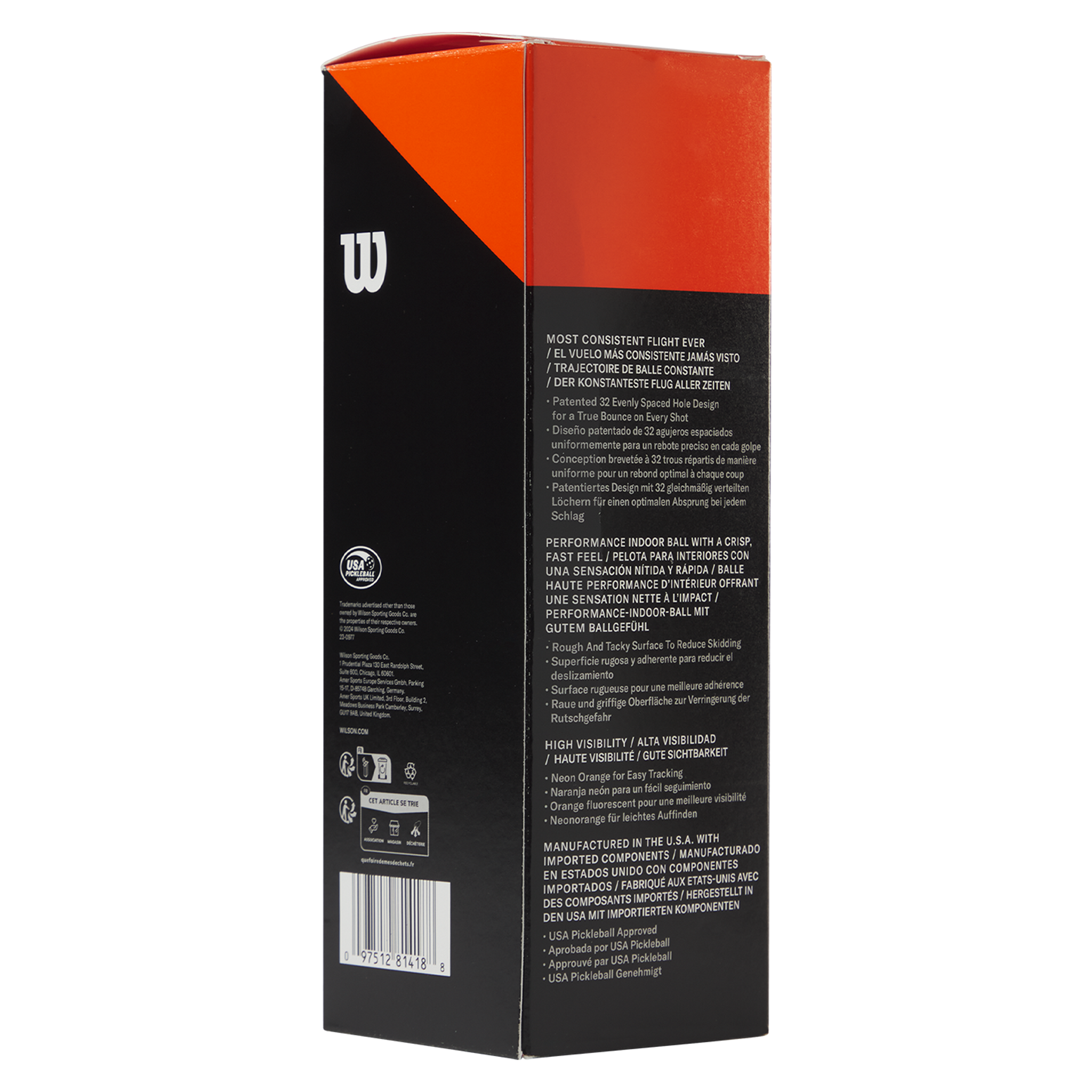 Wilson Tru 32 Indoor Pickleballs Orange (3 Pack)