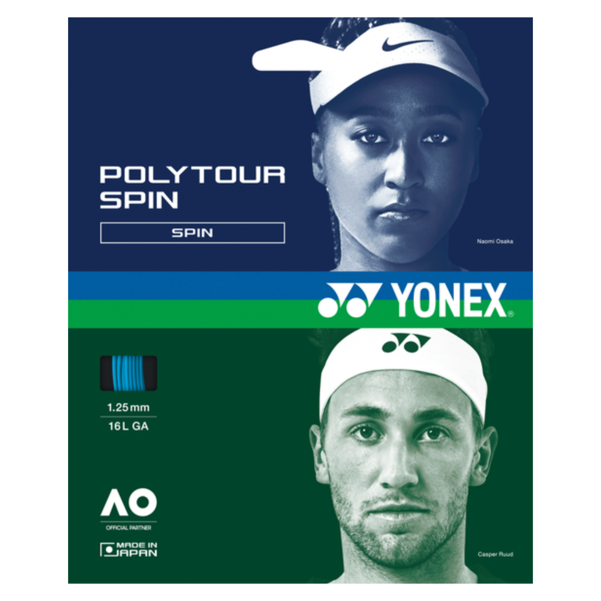 Yonex Poly Tour Spin 12m Set Blue