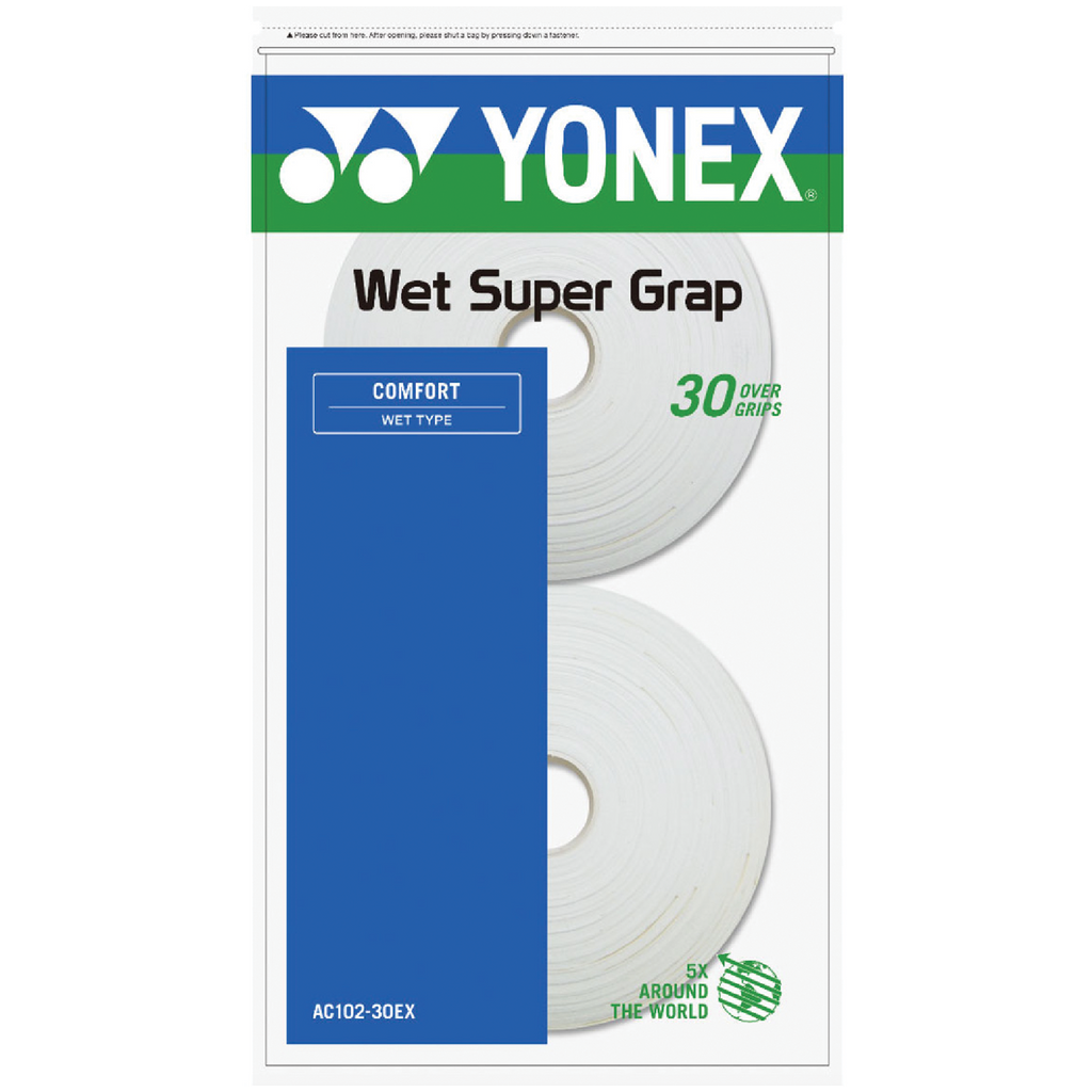 Yonex Wet Super Grap White (30 Pack) - All Things Tennis ltd